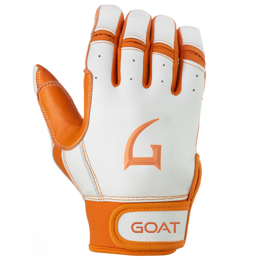 Origin Series Short Cuff White and Orange Batting Gloves
