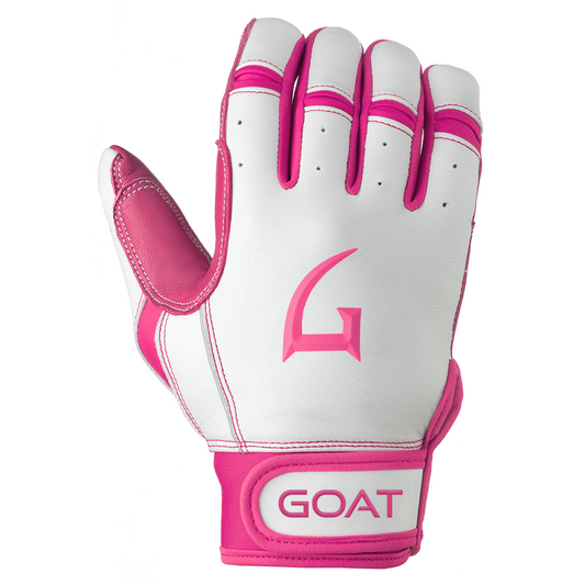 Origin Series Short Cuff White and Pink Batting Gloves