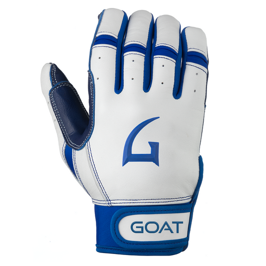 Origin Series Short Cuff White and Royal Blue Batting Gloves