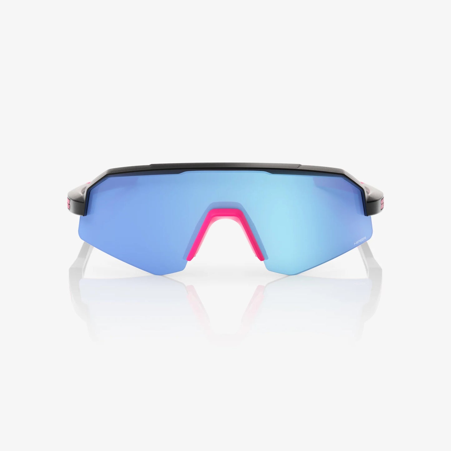 100% Slendale Youth Sunglasses Matte Black/Pink Blue Lens