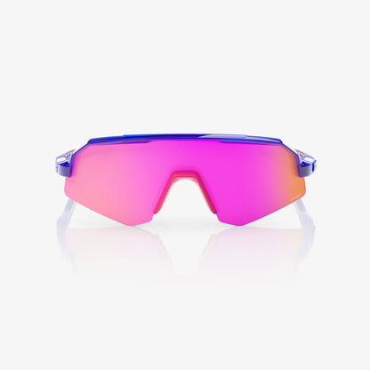 100% Slendale Youth Sunglasses Polished Translucent Blue HiPER Vital Pink Mirror Lens