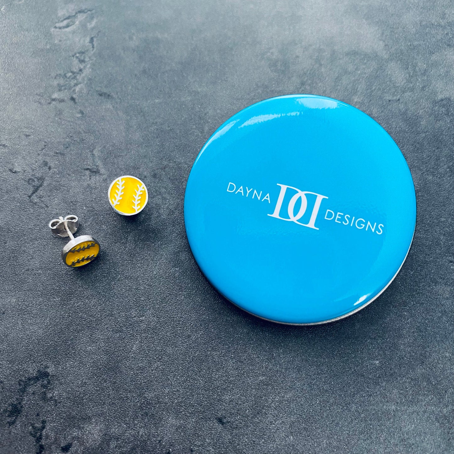 Softball Stud Earrings - Enamel