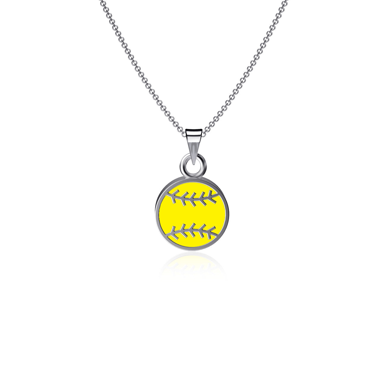 Softball Pendant Necklace - Enamel