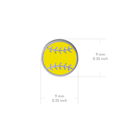 Softball Stud Earrings - Enamel