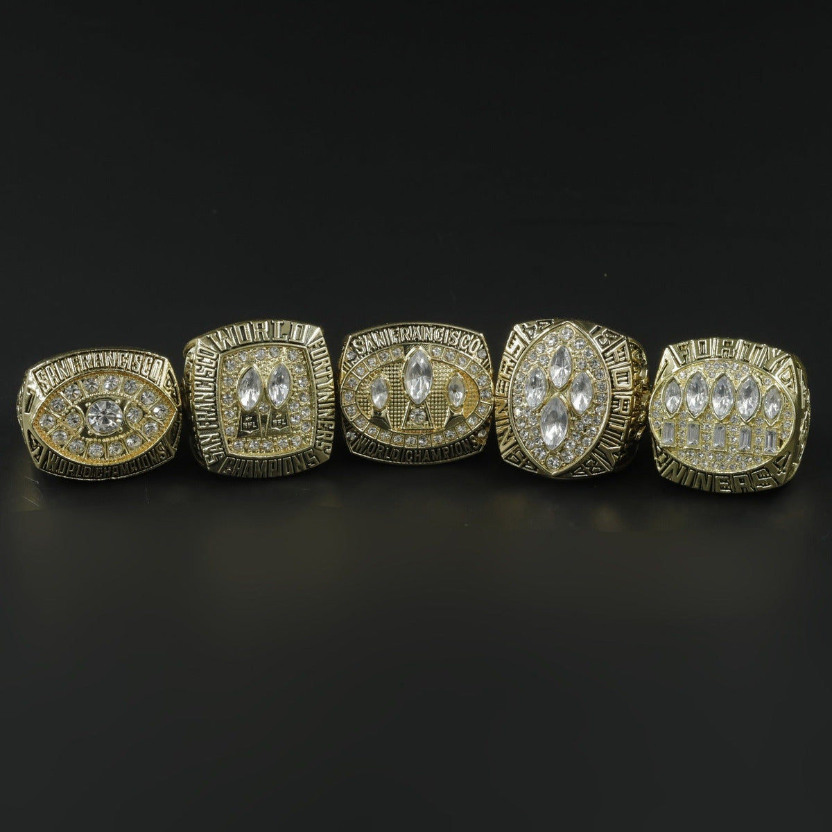 San Francisco Championship Ring Set – Football Championship Replica Rings Collection with Premium Wooden Display Box