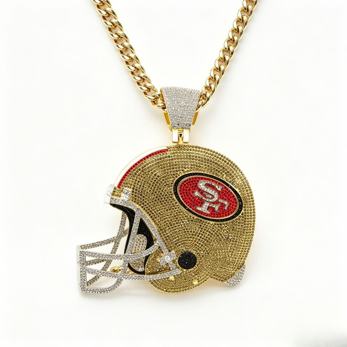 San Francisco Oversized Helmet Pendant Necklace – Perfect for Game Day & Holidays