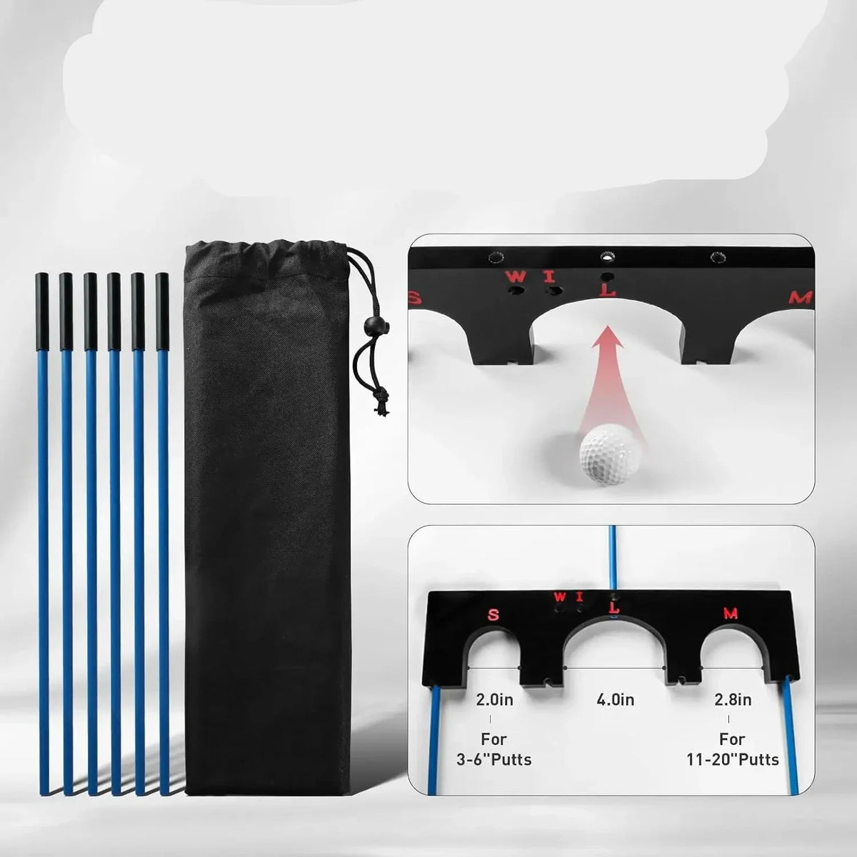 Golf Training Aid  Alignment Gate  6 Sticks  5 Angles