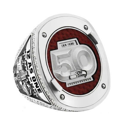 Personalized 2025 Seattle Football Championship Ring – Custom Name & Number | Fan Gift for Hawks