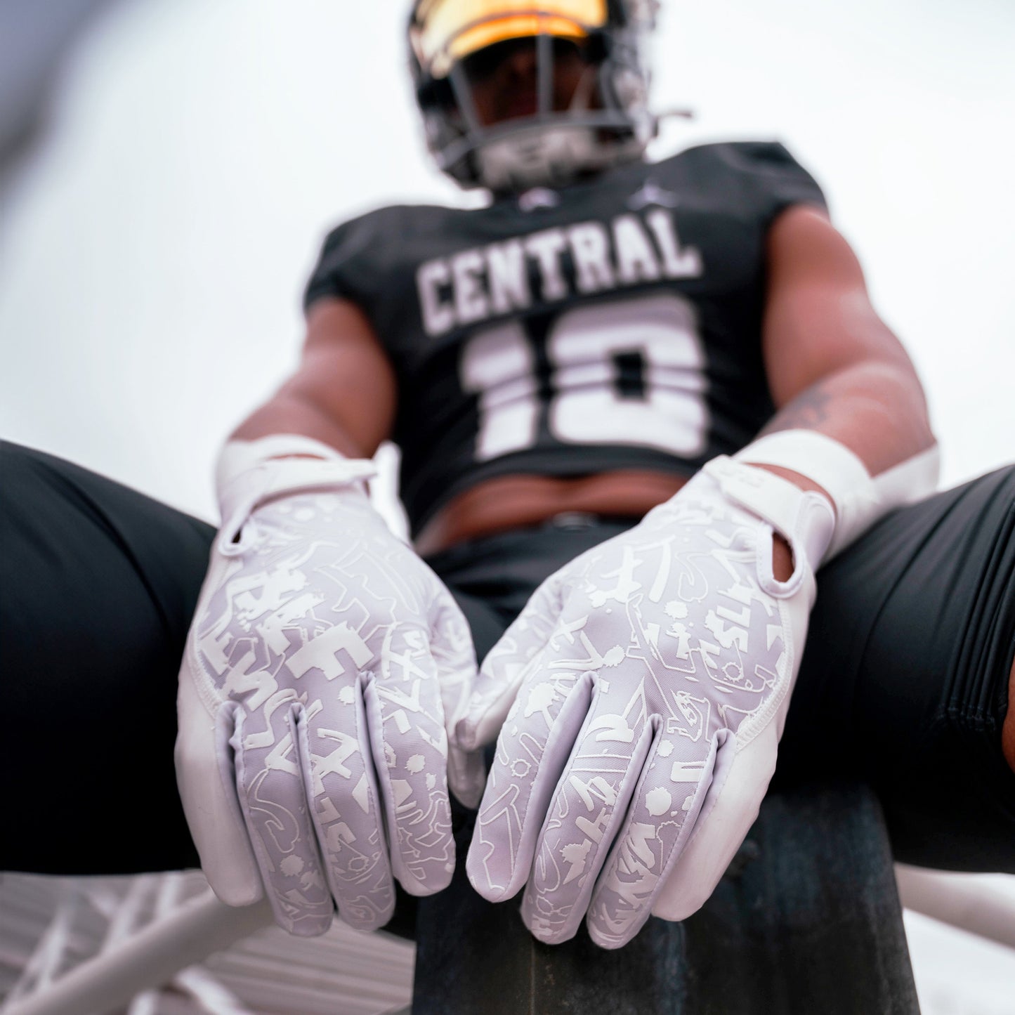 White Sticky Football Receiver Gloves