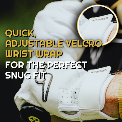 Sting Squad Batting Gloves - White & Gold