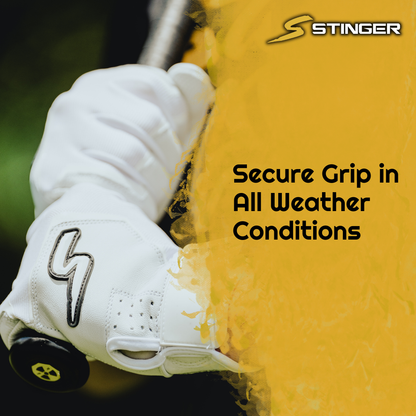 Sting Squad Batting Gloves - White & Gold