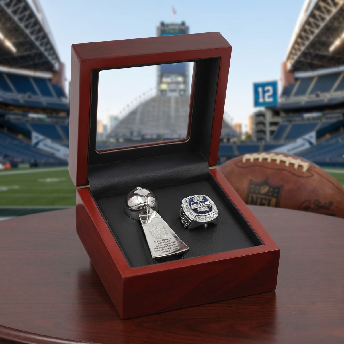 2025 Seattle Championship Trophy & Ring Set – Collectible Fan Edition