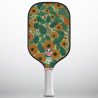 APL - Sun Flowers Pickleball Paddle | 16mm Carbon Fiber | Best Pickleball Paddles | American Pickleball League