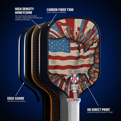 APL - US Map Pickleball Paddle | 16mm Carbon Fiber | Best Pickleball Paddles | American Pickleball League