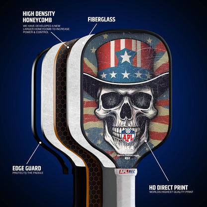 APL - Skulls Hat Pickleball Paddle | 16mm Carbon Fiber | Best Pickleball Paddles | American Pickleball League