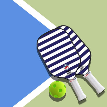 APL - White Blue Lines Pickleball Paddle | 16mm Carbon Fiber | Best Pickleball Paddles | American Pickleball League