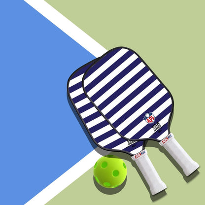 APL - White Blue Lines Pickleball Paddle | 16mm Carbon Fiber | Best Pickleball Paddles | American Pickleball League