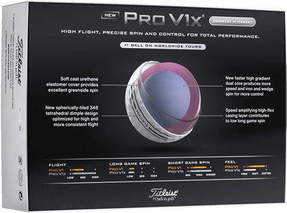 Titleist 2026 Pro V1x Enhanced Alignment Golf Balls