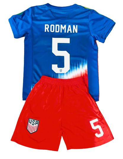 Trinity Rodman USA Kids Soccer Jersey Set - Toddler & Youth Sizing