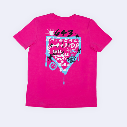 Turn Two Youth Tee - Electric Pink V2
