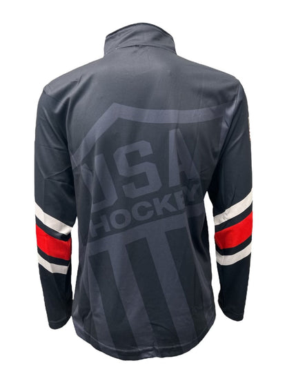 USA Hockey Shield Logo Official Navy Lightweight 1/4 Zip Pullover