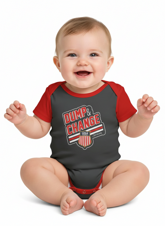 USA Hockey Logo Official "Dump and Change" Baby Onecie
