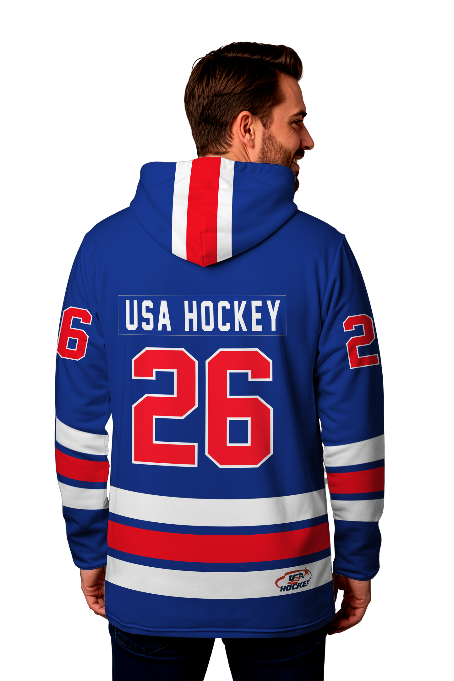 USA Hockey 2026 Replica Jersey Blue Hoodie-(Out of stock sizes will ship by 03/01/2026)