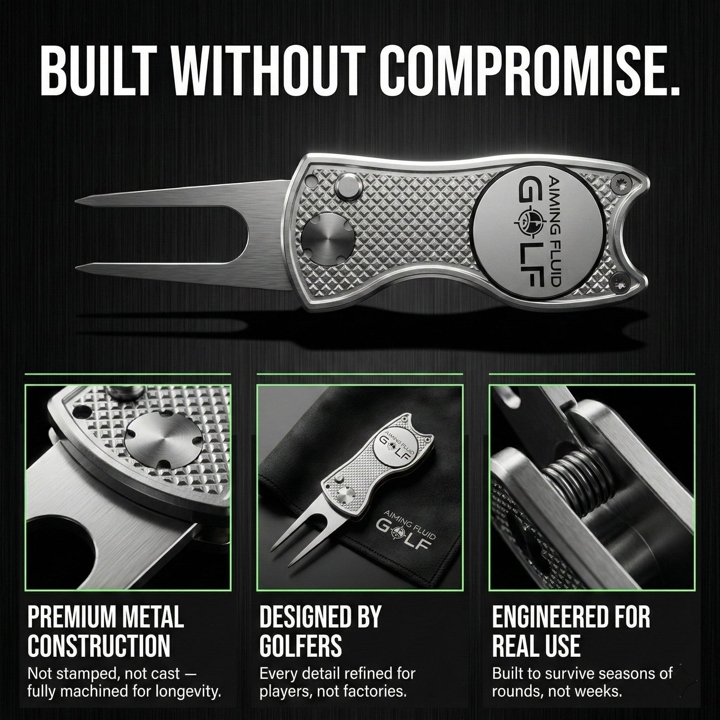 Foldable 5-in-1 Divot Tool with Magnetic Ball Marker