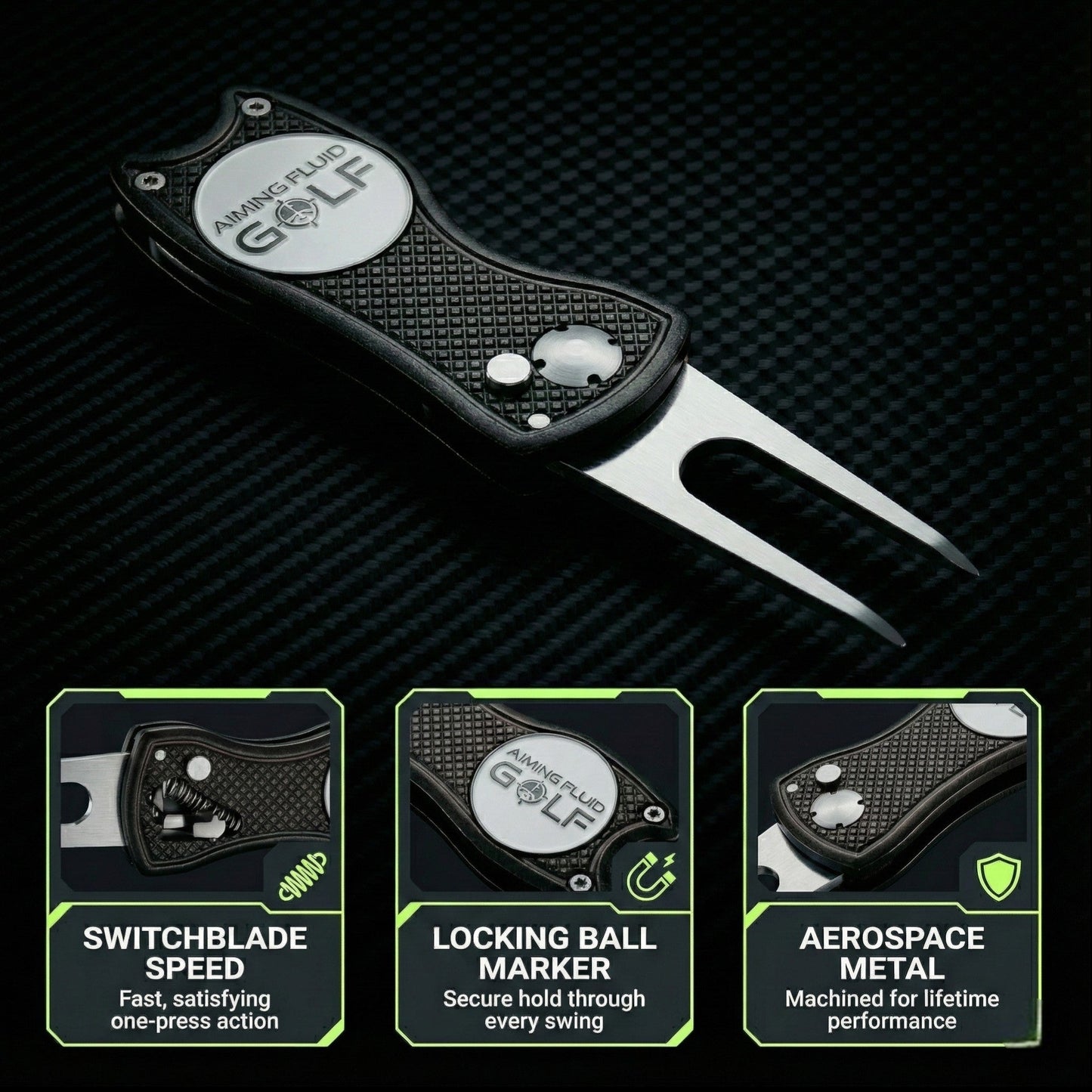 Foldable 5-in-1 Divot Tool with Magnetic Ball Marker