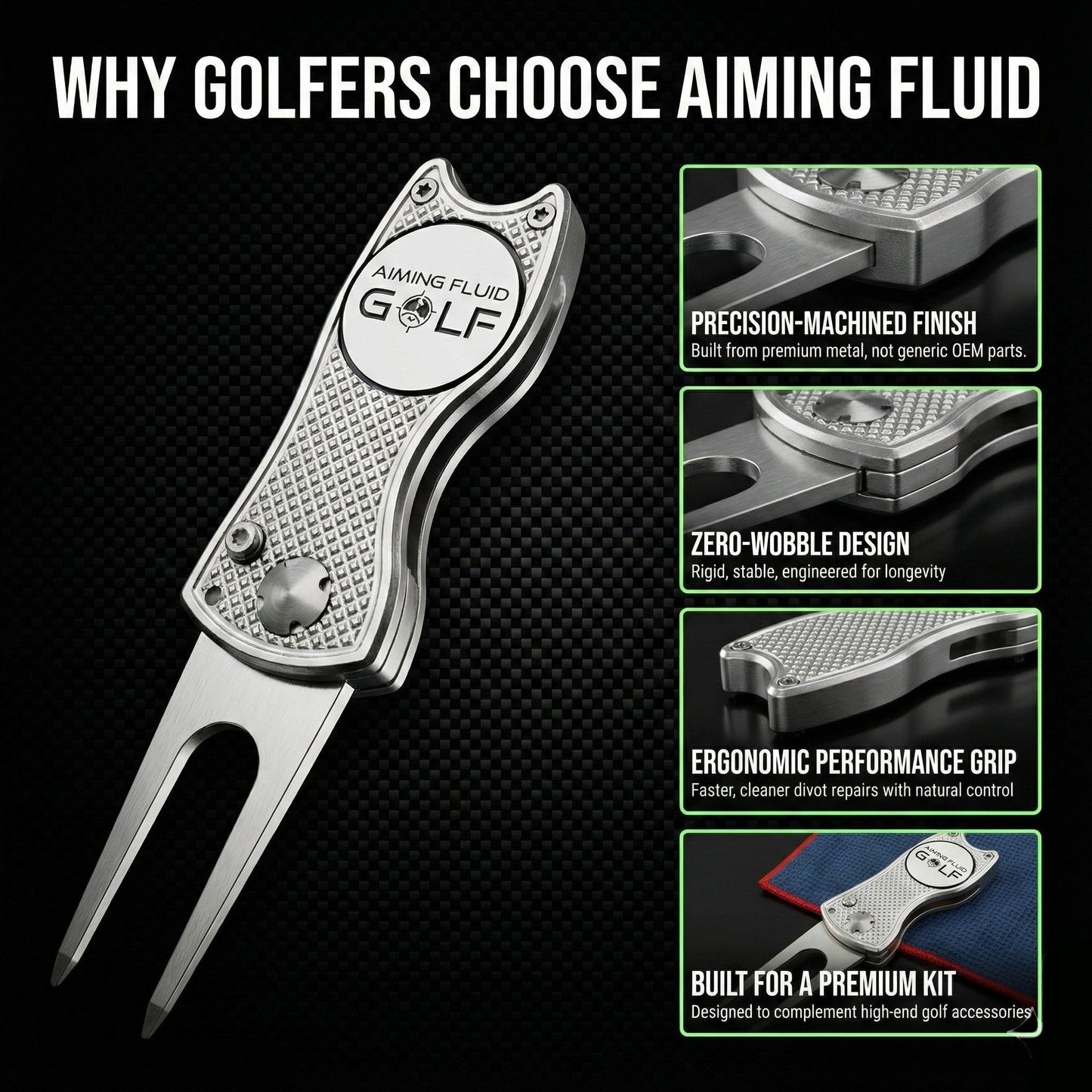 Foldable 5-in-1 Divot Tool with Magnetic Ball Marker