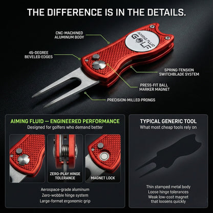 Foldable 5-in-1 Divot Tool with Magnetic Ball Marker