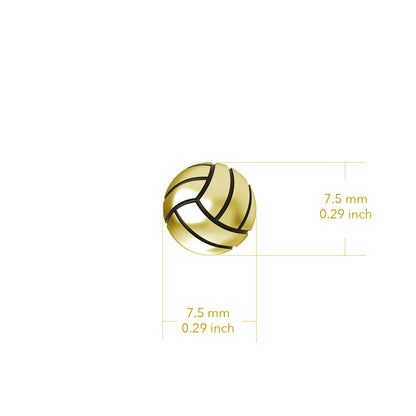 Volleyball Stud Earrings - Gold