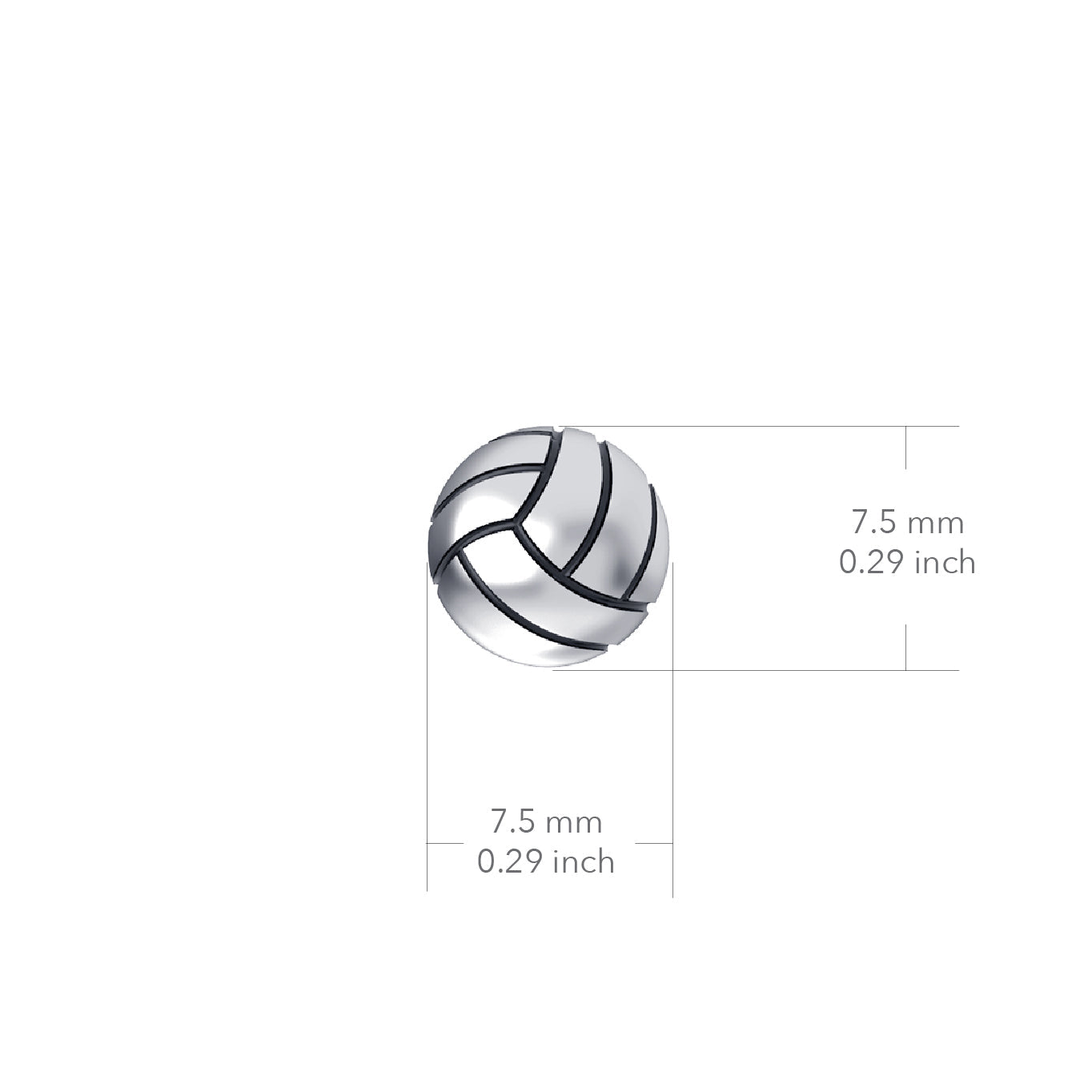 Volleyball Dangle Earrings - Silver