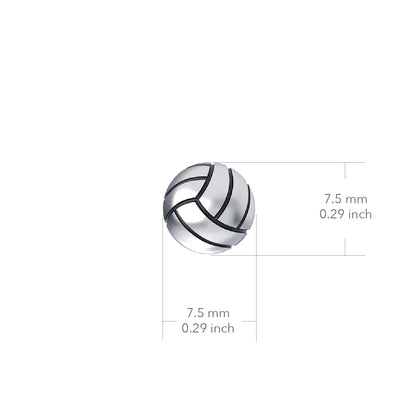 Volleyball Dangle Earrings - Silver
