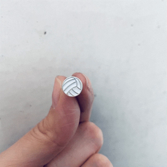 Volleyball Stud Earrings - Enamel