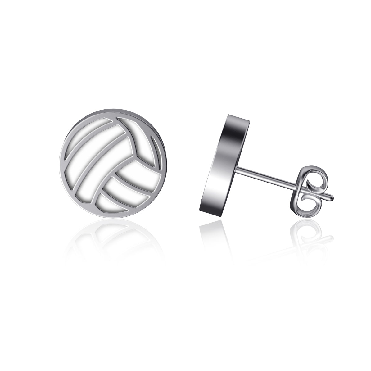 Volleyball Stud Earrings - Enamel