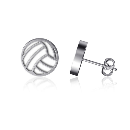 Volleyball Stud Earrings - Enamel