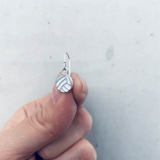 Volleyball Dangle Earrings - Enamel