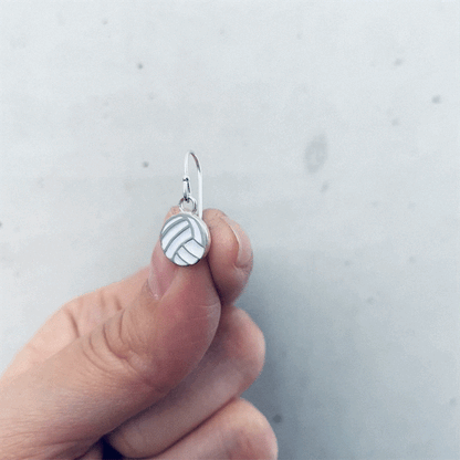 Volleyball Dangle Earrings - Enamel