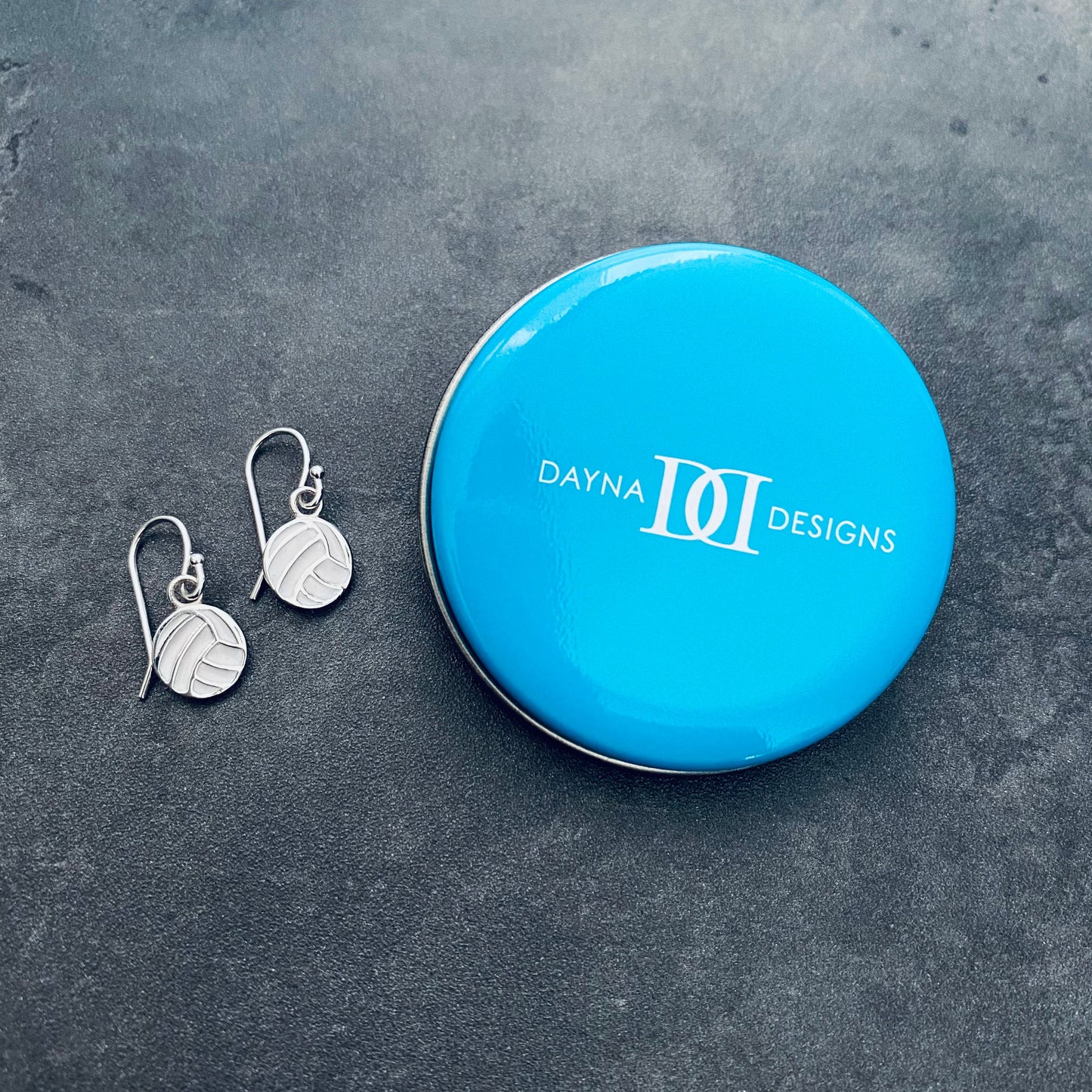 Volleyball Dangle Earrings - Enamel