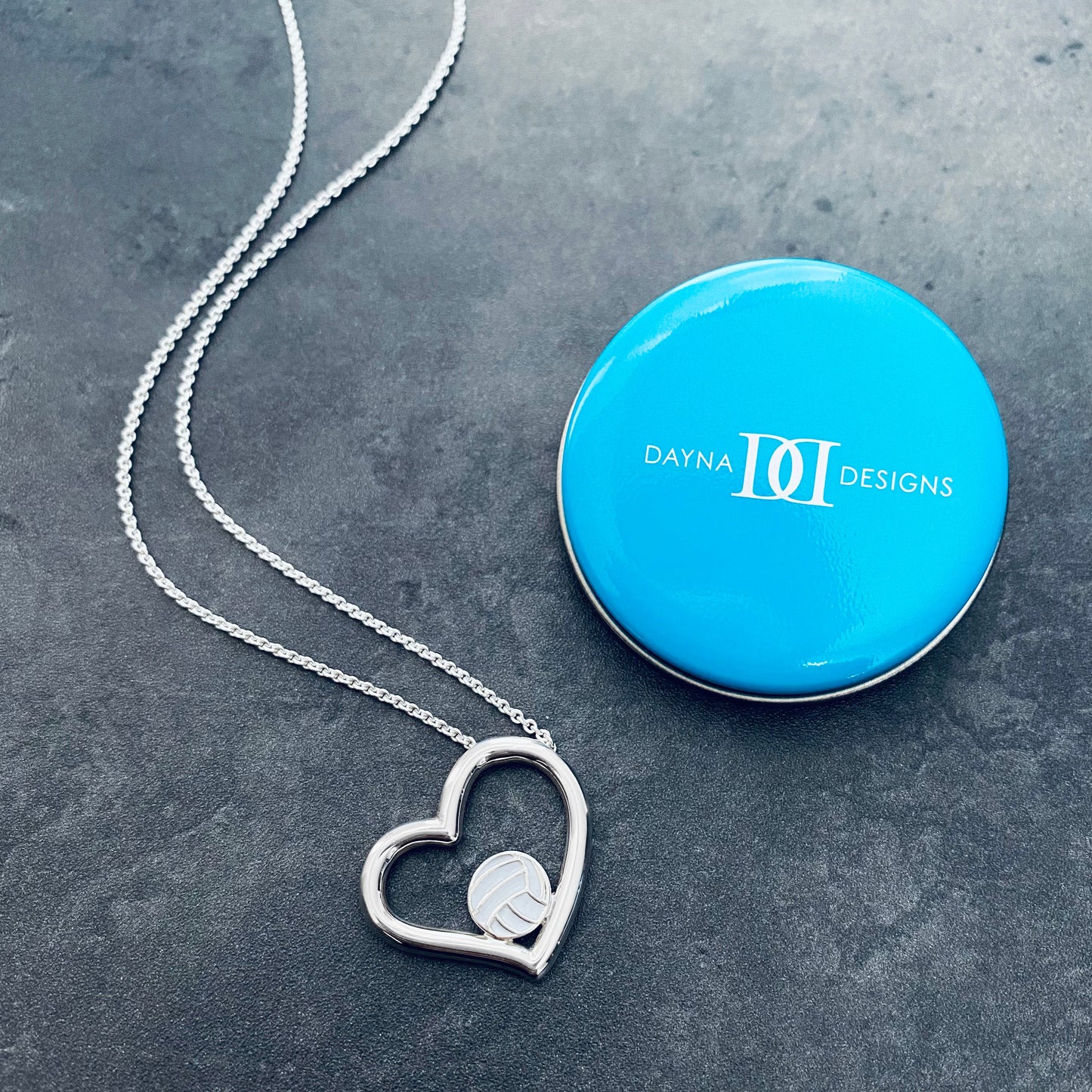Volleyball Heart Necklace - Enamel