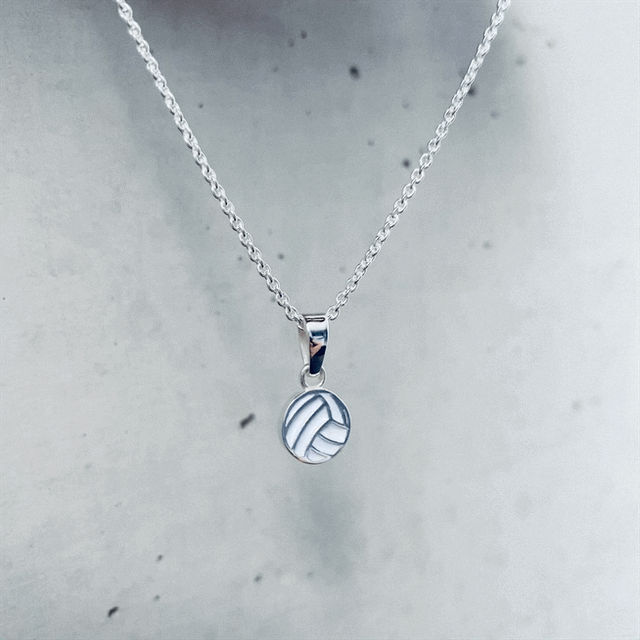 Volleyball Pendant Necklace - Enamel