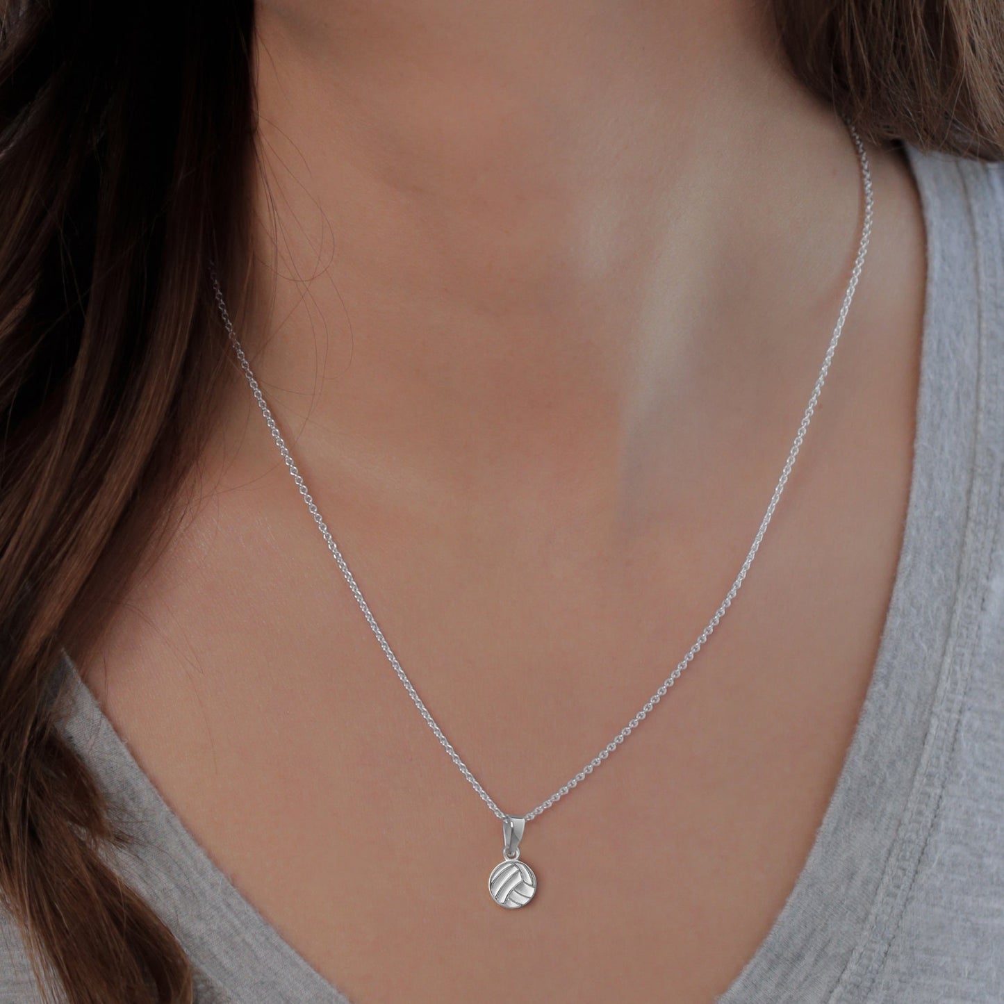Volleyball Pendant Necklace - Enamel
