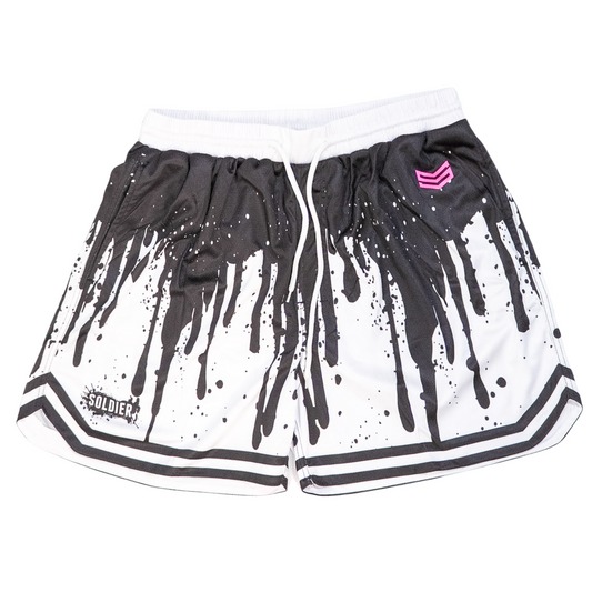 Soldier Tank Baseball Shorts White Black