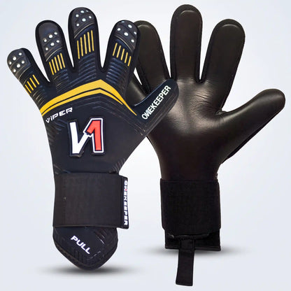 Viper Black and Gold Goalkeeper Gloves
