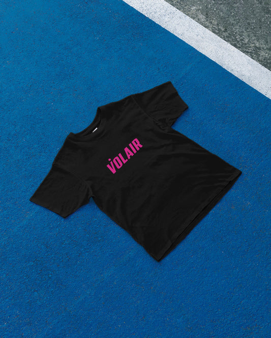 Volair T-shirt – Black with Pink Logo