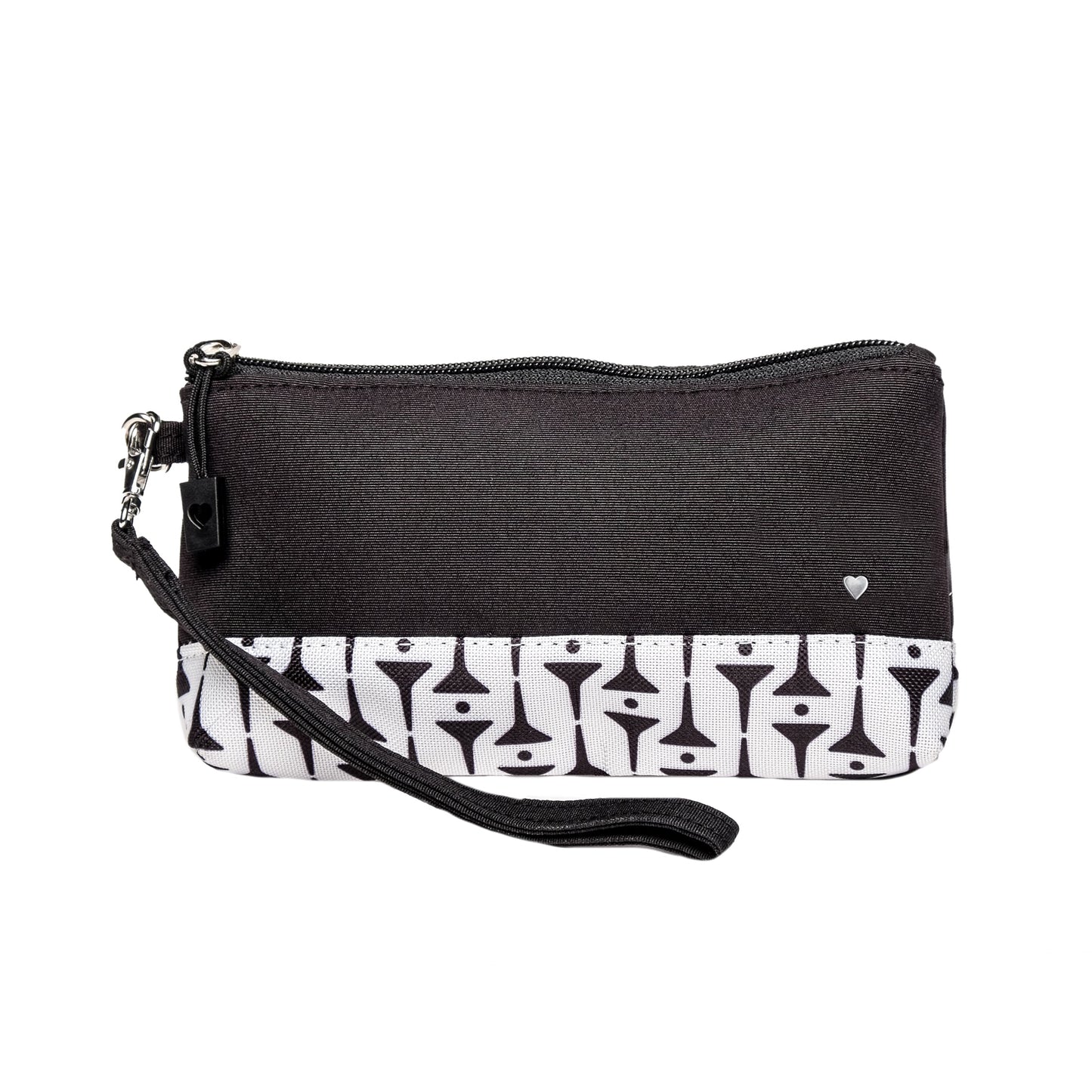 Black Tees Wristlet with Removeable Strap
