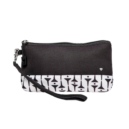 Black Tees Wristlet with Removeable Strap