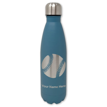 LaserGram Double Wall Water Bottle, Baseball Ball, Personalized Engraving Included