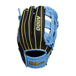 Wilson 2025 A500 Black/Cool Blue/Yellow 10.50" Baseball Glove WBW102536105
